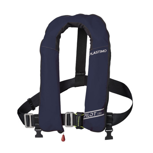 Gilet gonflable Plastimo Pilot 180 à déclenchement automatique | Gilet gonflable | Bleu marine avec harnais