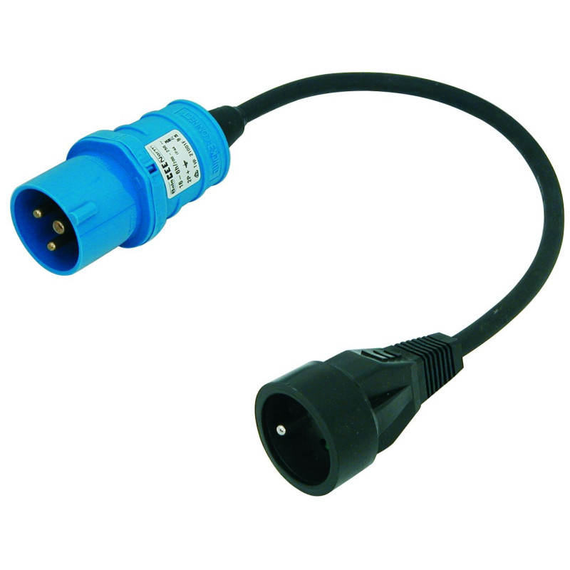 Adaptateur Femelle P17 Vers Prise 230V Standard - 50 Cm, Pour Camping-car, Caravane, Branchement électrique Extérieur