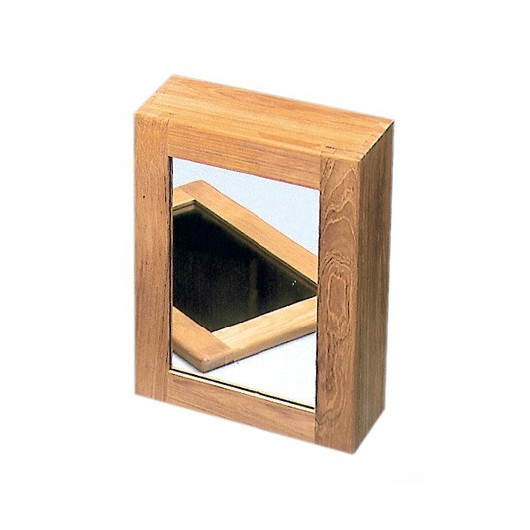 Meuble à pharmacie en teck Arc Marine - rangement mural avec miroir bateau et van