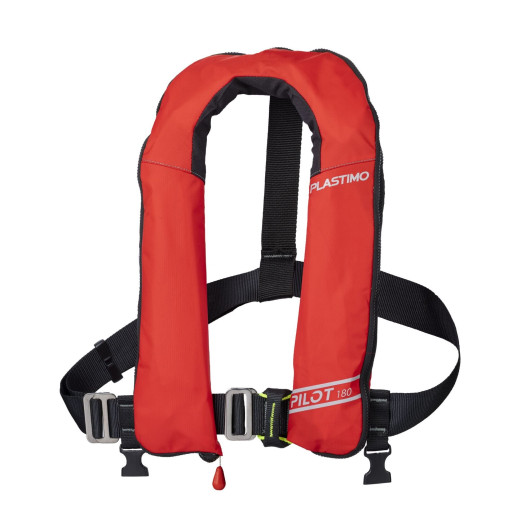 Gilet gonflable Plastimo Pilot 180 à déclenchement automatique | Gilet gonflable | Rouge avec harnais