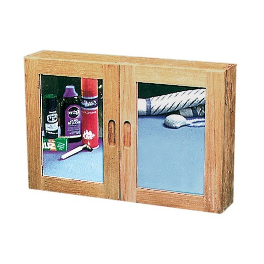 Armoire murale en teck Arc Marine - rangement avec miroir cuisine & salle de bain