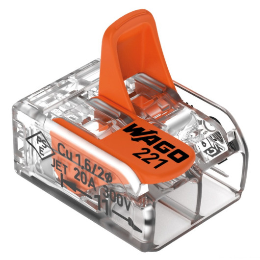Connecteur Wago 221-415 - 2 à 5 entrées 4 mm² | Cosse rapide pour bateau, van et fourgon aménagé | 2 voies