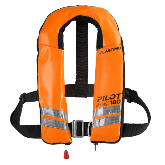 Gilet gonflable Plastimo Pilot Pro 180 à déclenchement automatique | Gilet gonflable | Orange avec harnais