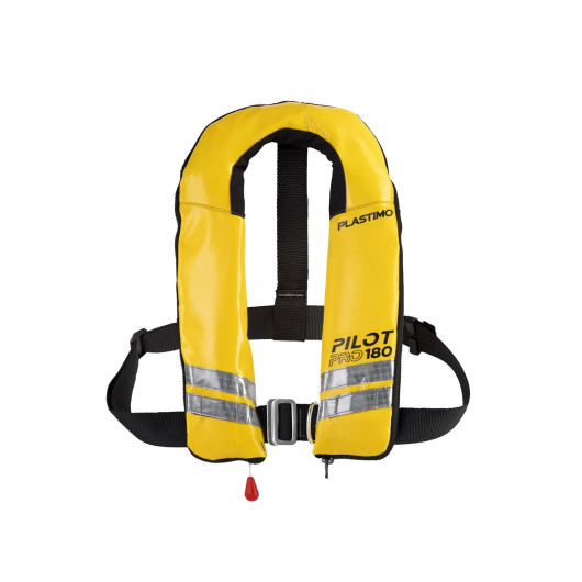 Gilet gonflable Plastimo Pilot Pro 180 à déclenchement automatique | Gilet gonflable | Jaune avec harnais
