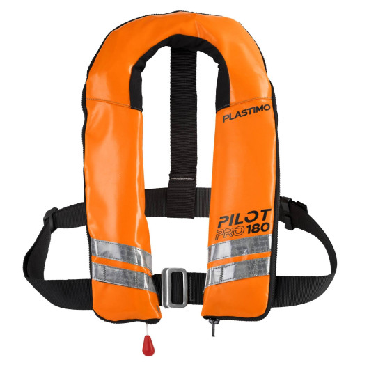Gilet gonflable Plastimo Pilot Pro 180 à déclenchement automatique | Gilet gonflable | Orange sans harnais