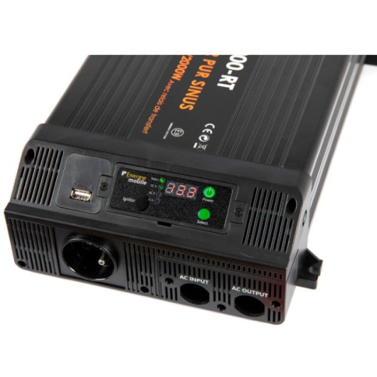 Convertisseur sinusoïdal 12V/230V 2000W PS RT - Relais transfert + ignition pour van & bateau | panneau de commande