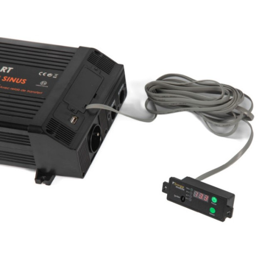Convertisseur sinusoïdal 12V/230V 2000W PS RT - Relais transfert + ignition pour van & bateau | commande déportable