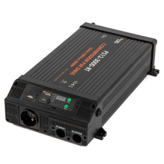 Convertisseur sinusoïdal 12V/230V 3000W PS RT Energie Mobile - Relais transfert auto pour van et bateau