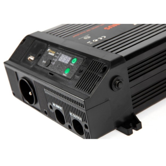 Convertisseur sinusoïdal 12V/230V 3000W PS RT Energie Mobile - Relais transfert auto pour van et bateau | sortie 230 V AC