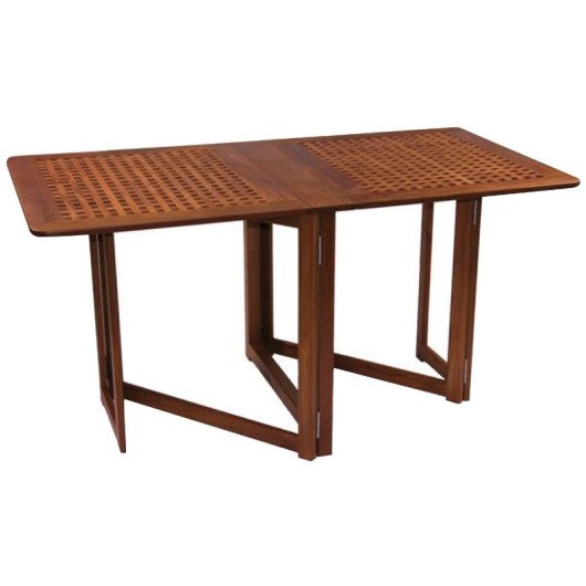 Table pliante avec pieds à compas Arc Marine - mobilier en teck pour bateau