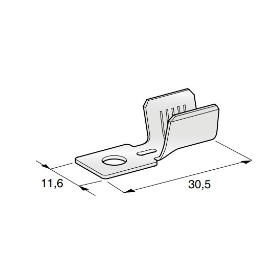 MTA Cosse à œil M5 pour câble 10 à 16 mm², vu non serti, schéma de dimension