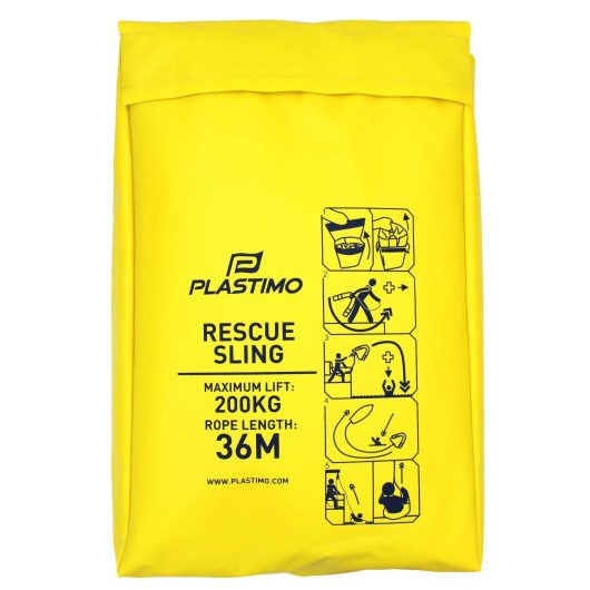 Système de récupération Plastimo MOB Rescue Sling de 36 m | Bouée, engin flottant et perche IOR | Sac jaune