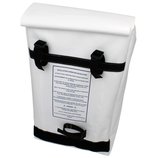 Système de récupération Plastimo MOB Rescue Sling de 36 m | Bouée, engin flottant et perche IOR | Sac blanc attache
