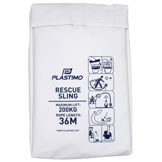 Système de récupération Plastimo MOB Rescue Sling de 36 m | Bouée, engin flottant et perche IOR | Sac blanc