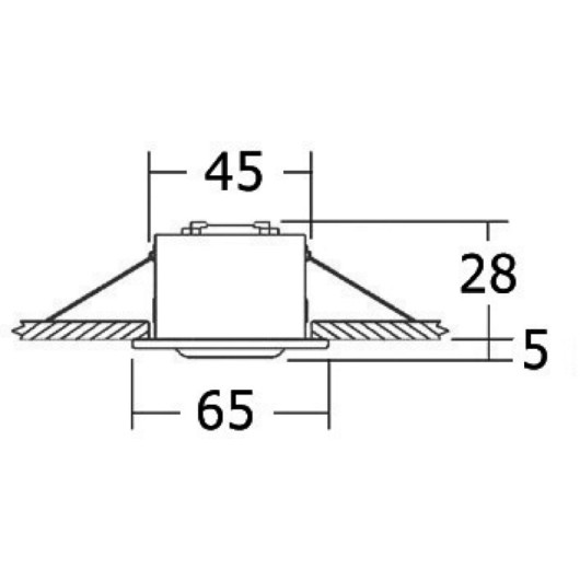 Spot LED encastré orientable OSCULATI – éclairage 12/24 V pour bateau, van et camping-car - schéma