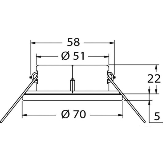 Plafonnier LED Atria Osculati - éclairage encastré 12/24 V pour bateau, van et camping-car - schéma