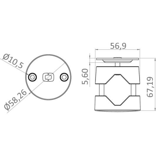 Collier Osculati inox pour tubes 22 - 30 mm | Fixation de support pare-battage en bateau | dimensions