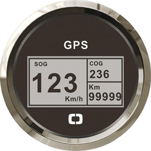 OSCULATI Speedomètre de bateau à moteur GPS affichage numérique | cadran noir lunette polie