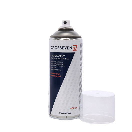 Aérosol Crosseven de vernis marin incolore | Vernis pour protection matériau | Bouchon ouvert