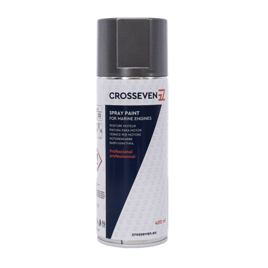 Peinture aérosol Crosseven pour moteur Mariner | Laque & peinture moteur | Gris métal clair