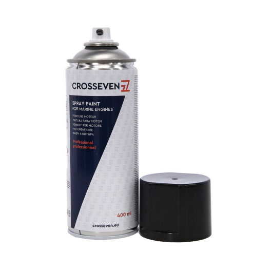 Peinture aérosol Crosseven pour moteur Suzuki| Laque & peinture | Noir | Bouchon ouvert