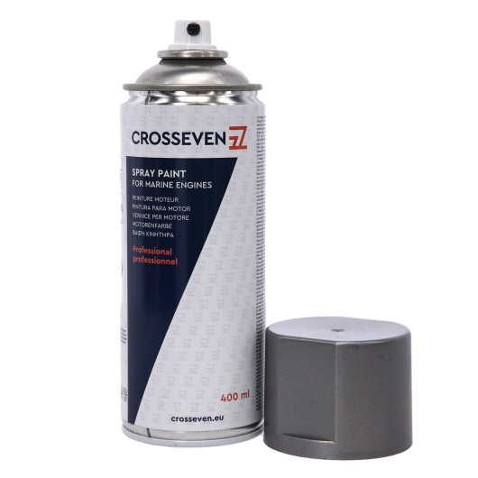 Peinture aérosol Crosseven pour moteur Volvo | Laque & peinture | Gris 95 | Bouchon ouvert