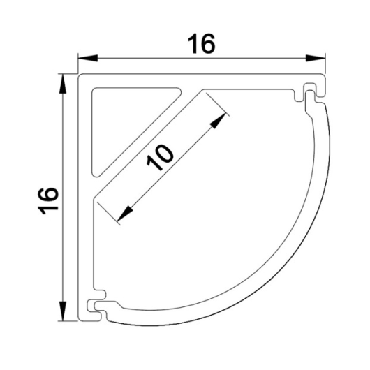 CARBEST Profil coudé encastré bande LED - Eclairage camping-car & bateau - schéma avec dimension