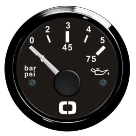 Indicateur de pression d'huile 0-5 bars Osculati | accessoire mécanique bateau | noir