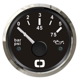 Indicateur de pression d'huile 0-5 bars Osculati | accessoire mécanique bateau | noir