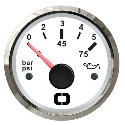 Indicateur de pression d'huile 0-5 bars Osculati | accessoire mécanique bateau | blanc
