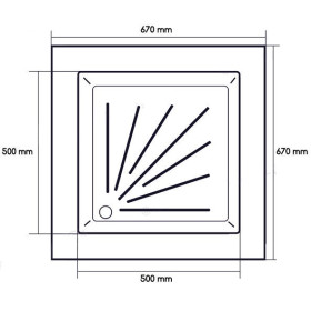 Bac à douche 500 x 500 mm  Soltherm | Compact et robuste pour fourgon aménagé