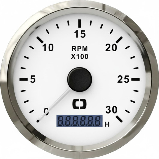 Compte-tours 0-3000 RPM Osculati | Instrument de contrôle poste de pilotage bateau de plaisance | blanc