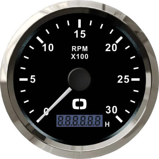 Compte-tours 0-3000 RPM Osculati | Instrument de contrôle poste de pilotage bateau de plaisance | noir poli