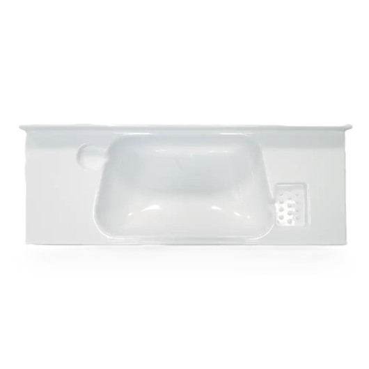 Lavabo Soltherm 820 x 300 mm PST blanc pour camping-car, fourgon et bateau | vue de dessus