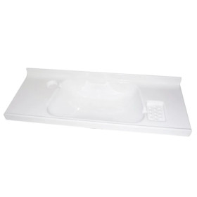 Lavabo Soltherm 820 x 300 mm PST blanc pour camping-car, fourgon et bateau | vue de dessus