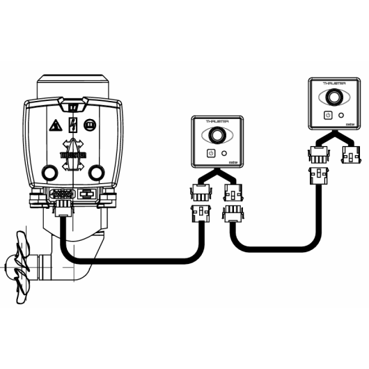 Câble de connexion de commande pour propulseur Vetus | Accessoire propulseur d'étrave pour bateau | schéma possible