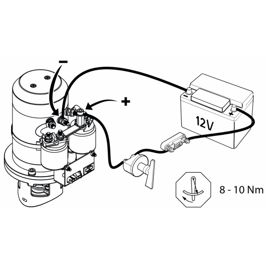 Propulseur d'étrave conventionnel BOW5512 24V 55 Kg 150 mm Vetus | Propulseur d'étrave bateau plaisance | schéma électrique