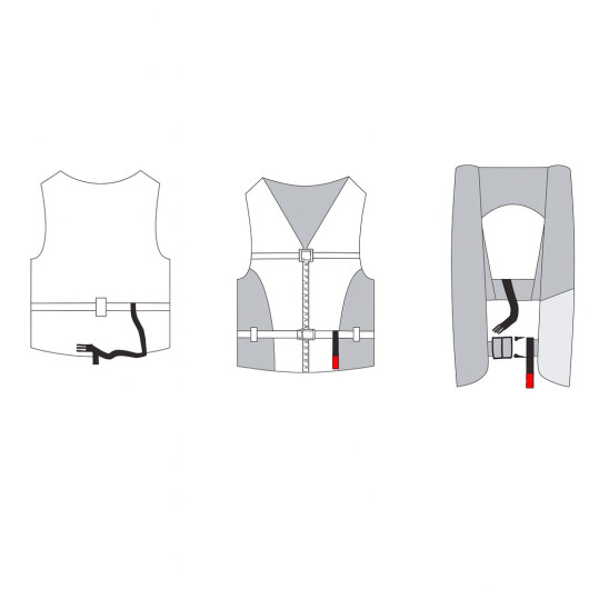 Installation mono sous-cutale | Sous-cutale Lalizas pour gilet de sauvetage | Accessoire gilet de sauvetage