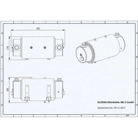 ELGENA Boiler KB 3 | 12-230V Chauffe-eau Elgena KB 3 combiné | boiler 12 V et 230 V - 3 L pour van, bateau et camping-car