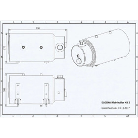 ELGENA Boiler KB 3 | 24V - 400W Chauffe-eau Elgena KB 3 | Boilier électrique 24V - 400W compact pour van, fourgon ou bateau