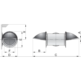 Déflecteur extension de tunnel de propulseur arrière Vetus | Accessoire propulseur de poupe de bateau