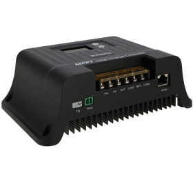 Puissant régulateur de charge solaire pou batterie, MESTIC MSC-4020 : vu connexions et côté