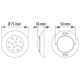 Spot LED ø75mm Carbest | Plafonnier et Spot pour éclairage intérieur de bateau ou camping-car