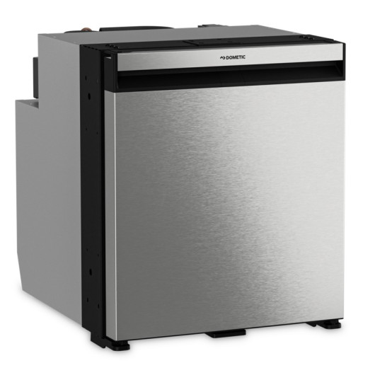 Réfrigérateur a compression DOMETIC 60S pour van aménagé, façade inox vu de face