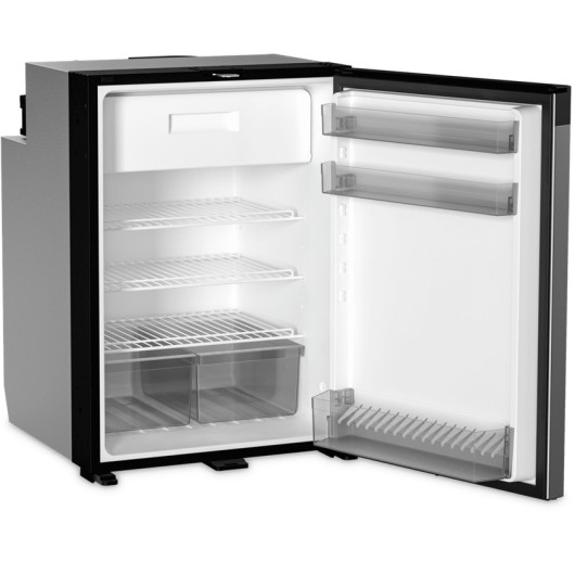 Réfrigérateur a compression DOMETIC NRX 115C pour fourgon aménagé et bateau, vu porte grande ouverte.