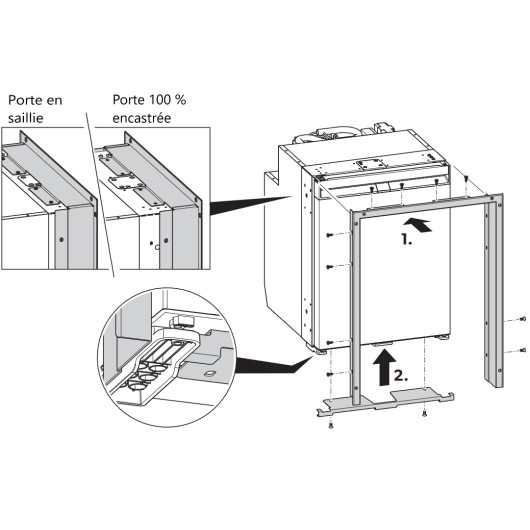 DOMETIC Cadre d'instalation UFM-50 | Fixation et finition des frigos NRX-35, NRX-50, schéma de montage
