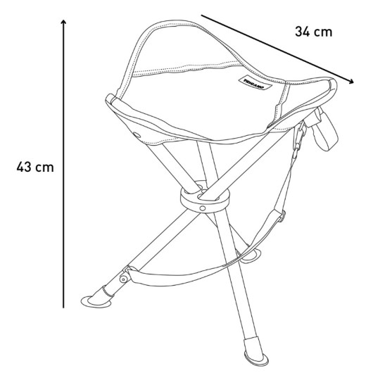 Tabouret pliant acier Trigano | Léger et compact pour camping-car, vanlife et plein air | dimensions