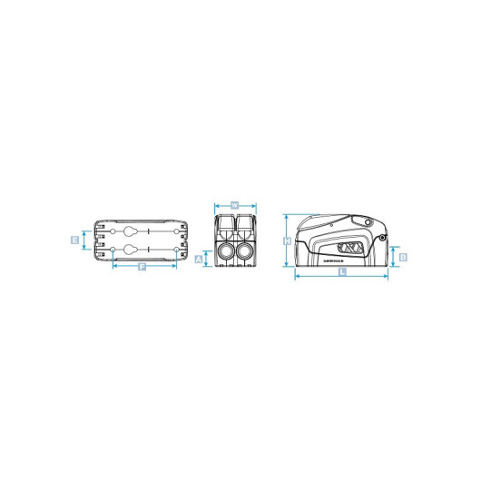 Bloqueur DC1 double ø 6 à 12 mm LEWMAR | Accastillage pour bateau | Dimensions