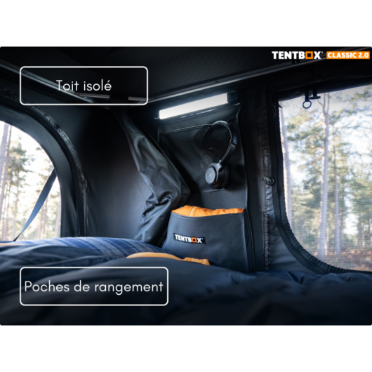 Tente de toit pour 2 personnes Classic 2.0 de TentBox | Road trip en voiture, SUV et 4x4 | H2R Equipements