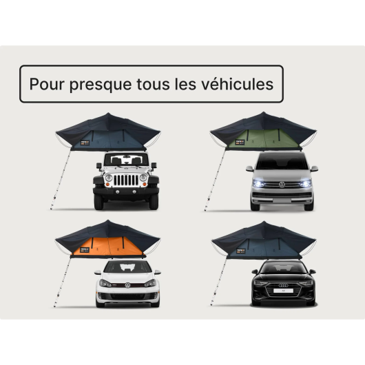 Tente de toit familiale pour 4 personnes Lite XL de TentBox | Road trip en voiture | H2R Equipements